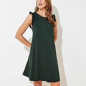 NWT: Loft Ruffle Eyelet swing trapeze dress M